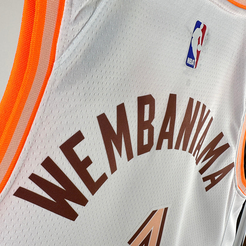 Wembanyama #1 San Antonio City White NBA Jersey