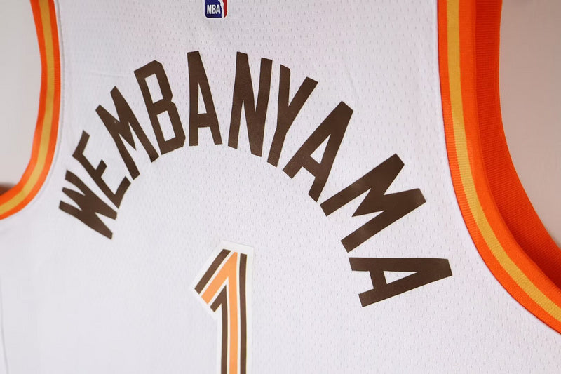 Wembanyama #1 San Antonio City White NBA Jersey