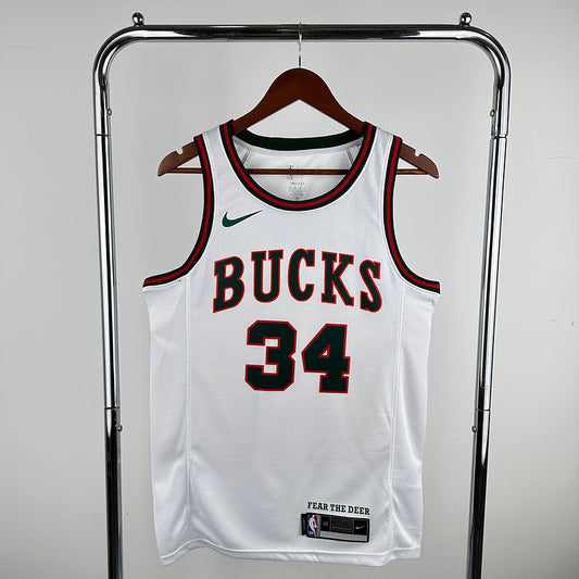 Giannis Antetokounmpo #34 Milwaukee Bucks Retro Vintage Basketball Jersey