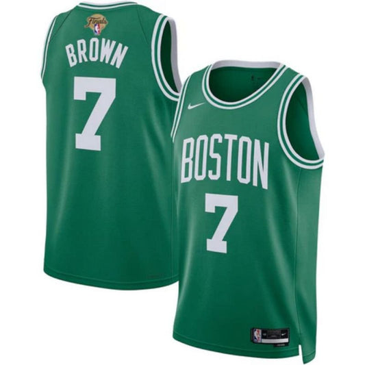 Jaylen Brown 2024 FINALS Green NBA Boston Celtics Swingman Jersey