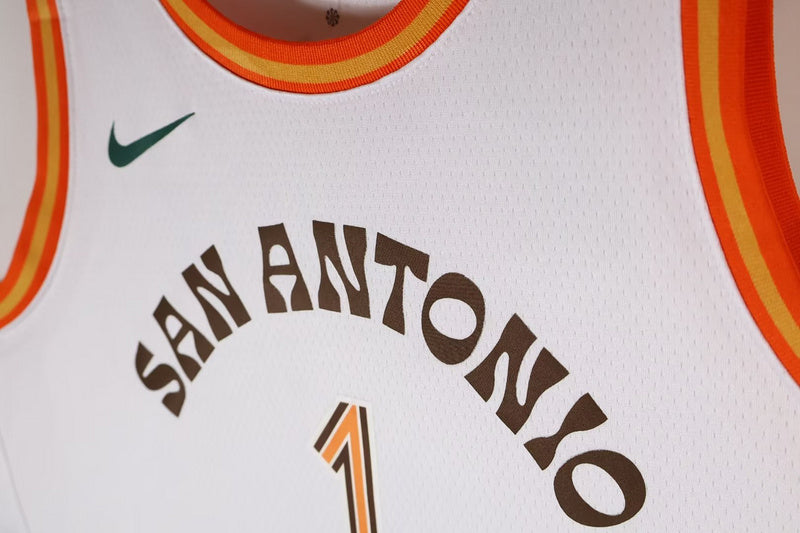 Wembanyama #1 San Antonio City White NBA Jersey